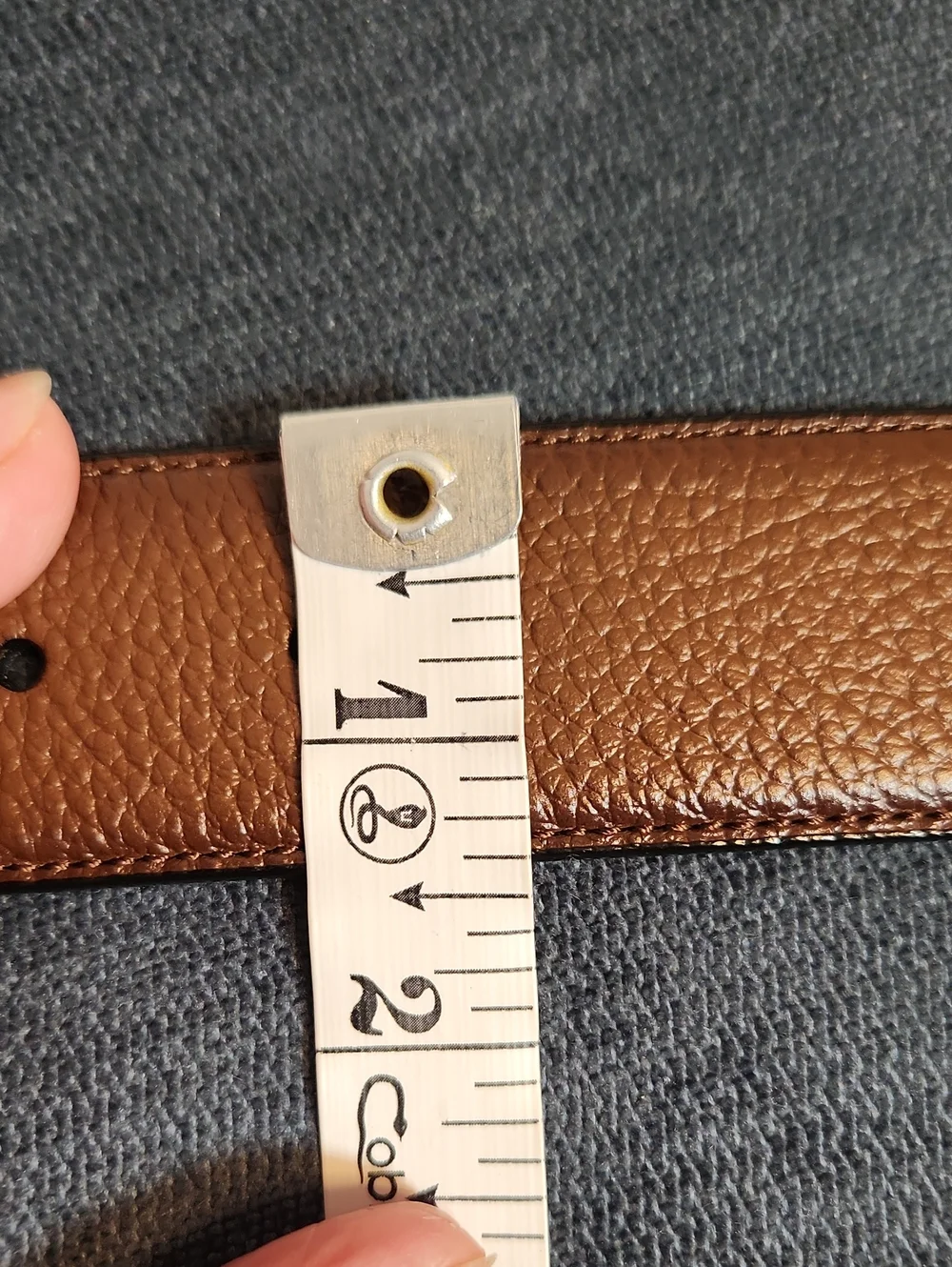 Coach Reversible Cut-to-Size Dark Saddle/Black Leather  Belt with Gold Buckle